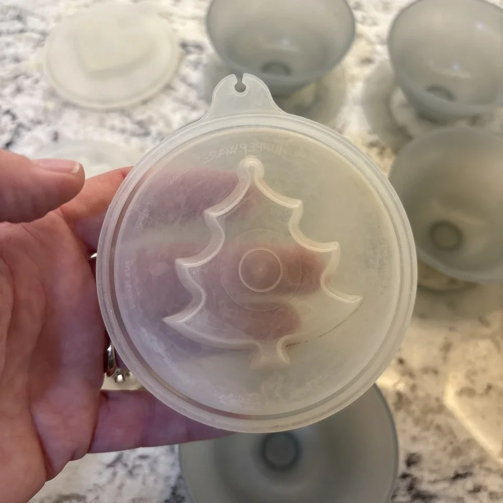5 Vintage‎ Tupperware Jello Mold Jel-N-Serve Gelatin Bowls with Molds Lids